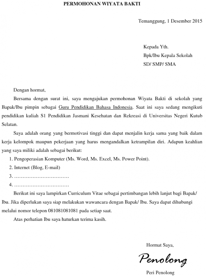 Contoh Surat Lamaran Kerja Guru Terbaru dan Terlengkap 2022