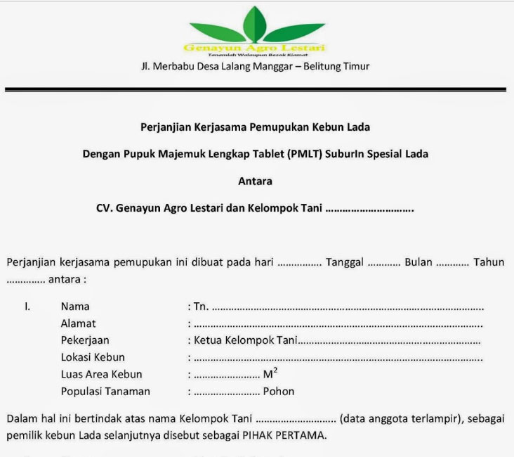 Contoh Surat Mou Sekolah Dengan Desa Nusagates